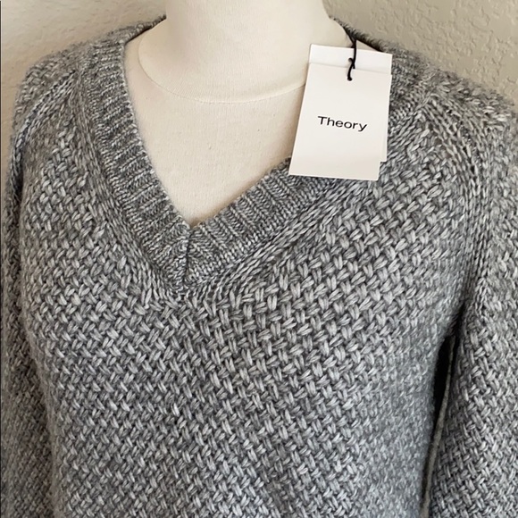Theory grey cloud basket weave sweater - Picture 2 of 4